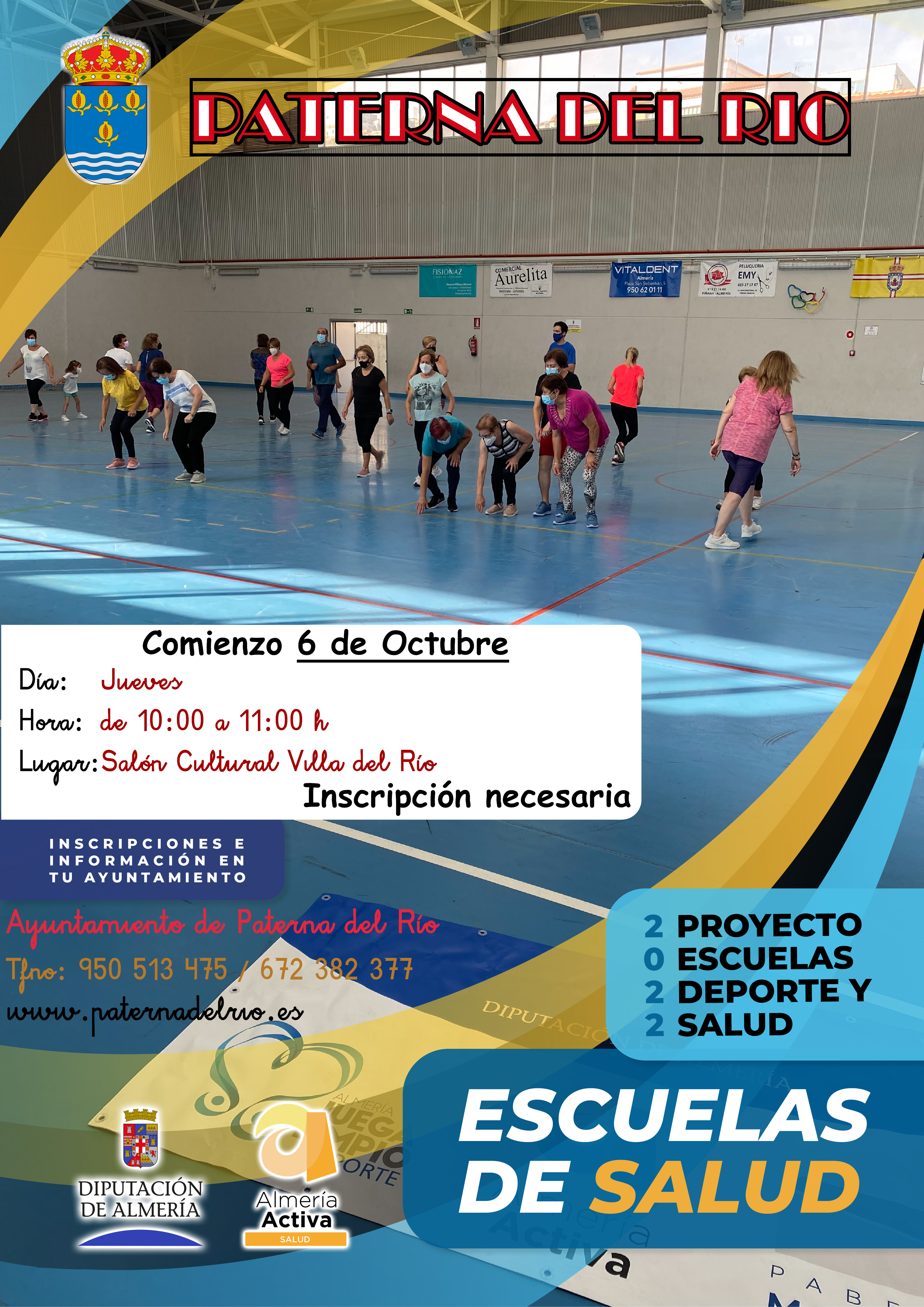 Cartel informativo escuelas deporte y salud